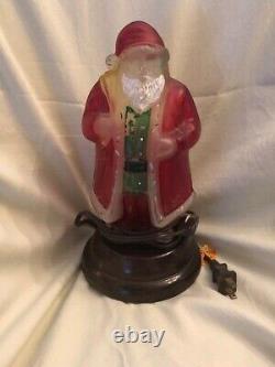 Rare Vintage Christmas Hand Painted Santa Claus Figure Lamp Night Light Must See