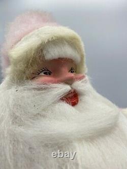 Rare Vintage Harold Gale Pink Velvet Santa Claus Doll 15.5 Tall