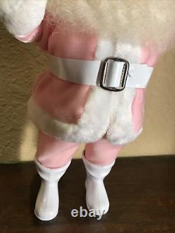 Rare Vintage Harold Gale Pink Velvet Santa Claus Doll 15.5 Tall Excellent Cond