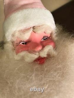 Rare Vintage Harold Gale Pink Velvet Santa Claus Doll 15.5 Tall Excellent Cond