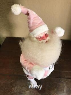 Rare Vintage Harold Gale Pink Velvet Santa Claus Doll 15.5 Tall Excellent Cond