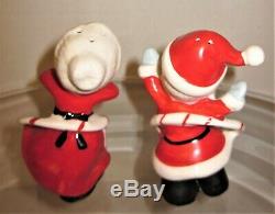 Rare Vintage Japan Hula Hoop Mr and Mrs Santa Claus Salt & Pepper Shakers
