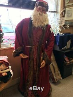 Rare Vintage Olde World Victorian 5 Foot 5 Santa Claus Collapses Down Life Size