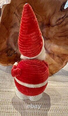 Rare Vintage Santa Claus Figure Chenille Celluloid Mica Bobble Head