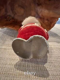 Rare Vintage Santa Claus Figure Chenille Celluloid Mica Bobble Head