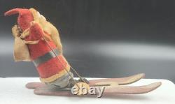 Rare Vintage Santa Claus Skiing With Sack On Back Made In Japan