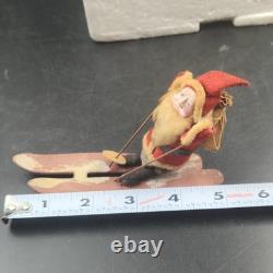 Rare Vintage Santa Claus Skiing With Sack On Back Made In Japan