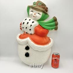 Rare Vtg 60s Styrofoam Frosty Snow Woman Wall Decor Christmas HTF Female 22