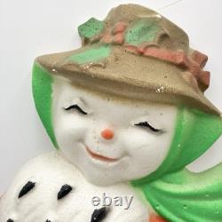 Rare Vtg 60s Styrofoam Frosty Snow Woman Wall Decor Christmas HTF Female 22