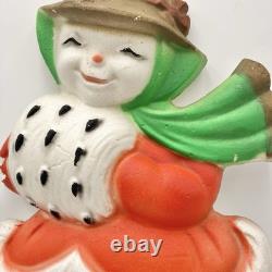 Rare Vtg 60s Styrofoam Frosty Snow Woman Wall Decor Christmas HTF Female 22