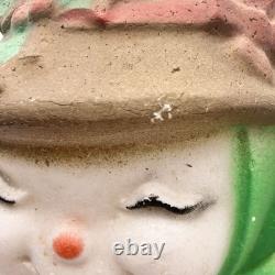 Rare Vtg 60s Styrofoam Frosty Snow Woman Wall Decor Christmas HTF Female 22