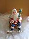 Rare Antique Candy Container With Santa Claus On Sledge -handmade -germany