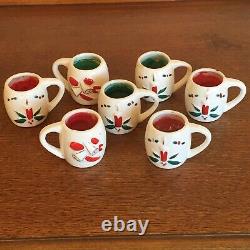 Rare vtg Capri Creations drunk Santa Claus decanter shot glass mugs Xmas Japan