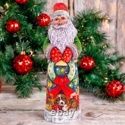 Retro wooden Santa Claus figurine 11, vintage Christmas Home Decoration indoor