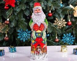 Retro wooden Santa Claus figurine 11, vintage Christmas Home Decoration indoor