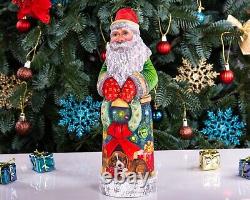 Retro wooden Santa Claus figurine 11, vintage Christmas Home Decoration indoor