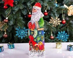 Retro wooden Santa Claus figurine 11, vintage Christmas Home Decoration indoor