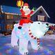 Rotating Colorful Snowflake Lights 6 Ft Giant Christmas Inflatable Santa Claus