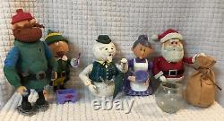 Rudolph Misfit Toys Set Of 5 Figures Santa Mrs. Claus Yukon Sam Boss Elf