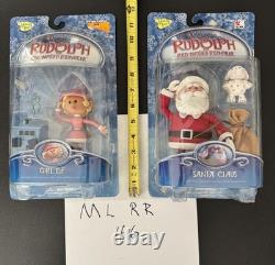 Rudolph Reindeer Choir Girl Elf / Fat Santa Clause Lot 46 Memory Lane NIP