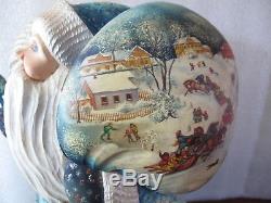 Russian SANTA CLAUS Wood Hand Carved Hand Painted Father Frost