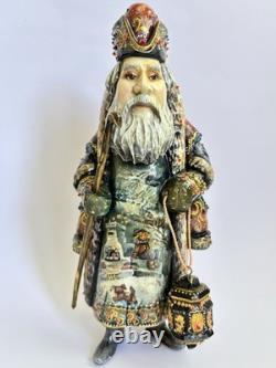 Russian Santa Claus Ded Moroz Grandfather Frost 10 Hand Painted Scene Lantern