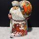 Russian Santa Claus Father Frost Wooden Hand Carved Hand Painted Artist Signed