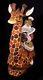 Russian Santa Claus Riding A Giraffe Hand Carved & Painted #0965