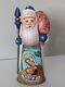 Russian Wooden Hand Carved/painted Santa With Mary Baby Jesus Nativity 8.5 Signed