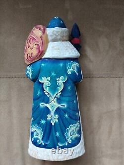 Russian Wooden Hand Carved/Painted Santa with Mary Baby Jesus Nativity 8.5 Signed