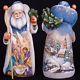 Russian Hand Carved Wood Santa Claus Christmas Hand Painted Wooden Figurine 12