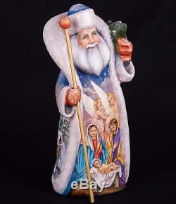 Russian hand carved wood Santa Claus Christmas Hand Painted wooden figurine 12