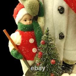 SANTA CLAUS CHRISTMAS FIGURE DISPLAY with CHILD / PRIMITIVE FARM HOUSE