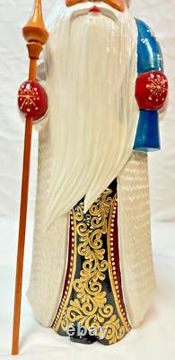 SANTA CLAUS CHRISTMAS RUSSIAN HAND CARVED WOODEN STATUE Sergiev Posad
