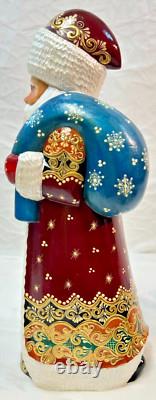 SANTA CLAUS CHRISTMAS RUSSIAN HAND CARVED WOODEN STATUE Sergiev Posad