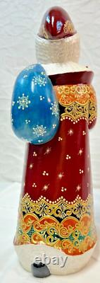 SANTA CLAUS CHRISTMAS RUSSIAN HAND CARVED WOODEN STATUE Sergiev Posad