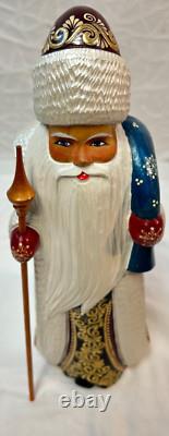 SANTA CLAUS CHRISTMAS RUSSIAN HAND CARVED WOODEN STATUE Sergiev Posad