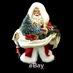 SANTA CLAUS FIGURE with TOYS & GIFTS / KURT ADLER CLOTHTIQUE /'GIFTS A PLENTY