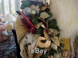 Santa Claus Old World Vintage 78 Tall Holiday Figure Fur Trim Full Length Coat