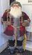 Santa Claus Old World Rustic Figure Standing 3 Feet Tall Withburlap Bag & Sleigh