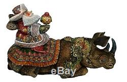 SANTA on RHINO Exclusive Hand Carved & Painted