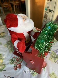 Santa Claus Animated Light Up Musical Plush Figure Plays Piano Christmas Carols