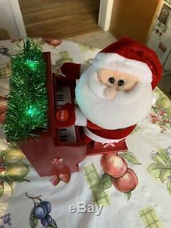 Santa Claus Animated Light Up Musical Plush Figure Plays Piano Christmas Carols