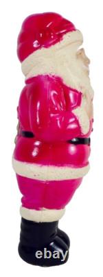 Santa Claus Celluloid Figure Holds Doll Behind His Back 7.75in A Beauty #401