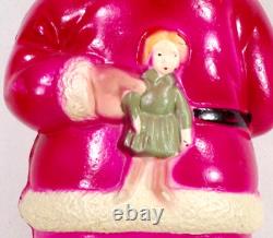 Santa Claus Celluloid Figure Holds Doll Behind His Back 7.75in A Beauty #401