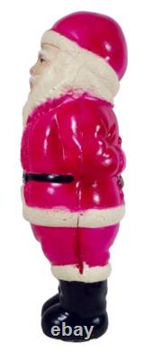 Santa Claus Celluloid Figure Holds Doll Behind His Back 7.75in A Beauty #401