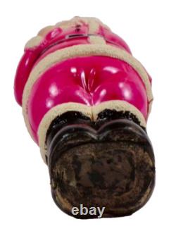 Santa Claus Celluloid Figure Holds Doll Behind His Back 7.75in A Beauty #401