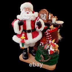 Santa Claus Christmas Figure Display / Fabric Mache / Santa & Toy Sack #212206