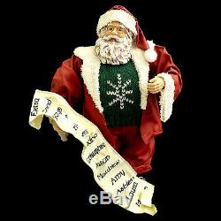 Santa Claus Christmas Figure / Fabric Mache / Checking His List Twice