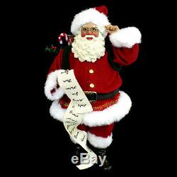 Santa Claus Christmas Figure / Fabric Mache / Santa Checking His List. Twice